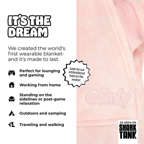 THE COMFY Dream plush hood close-up for head warmth and comfort