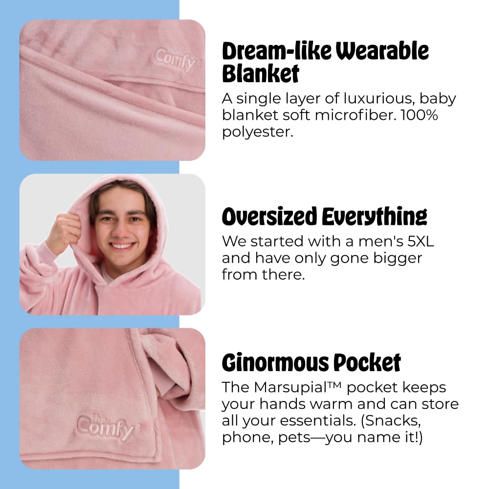 THE COMFY Dream giant pocket close-up holding essentials for convenience