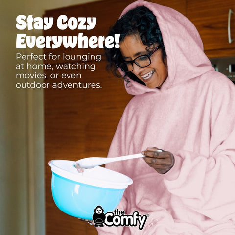 THE COMFY Dream on chair showing size scale and full-body coverage