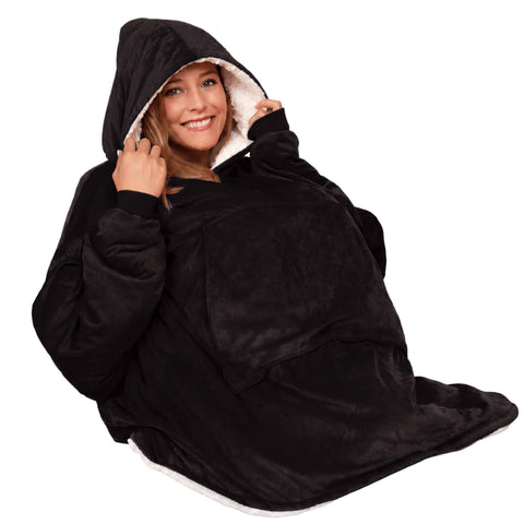 THE COMFY Original front view showing oversized wearable blanket and cozy fit for lounging