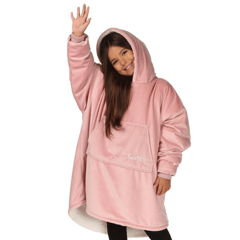 THE COMFY Original Jr front view showing oversized hoodie and cozy look