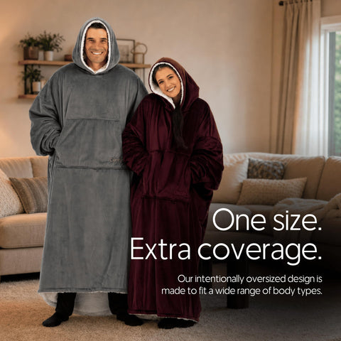 THE COMFY sherpa lining close-up that shows soft texture and insulating benefit