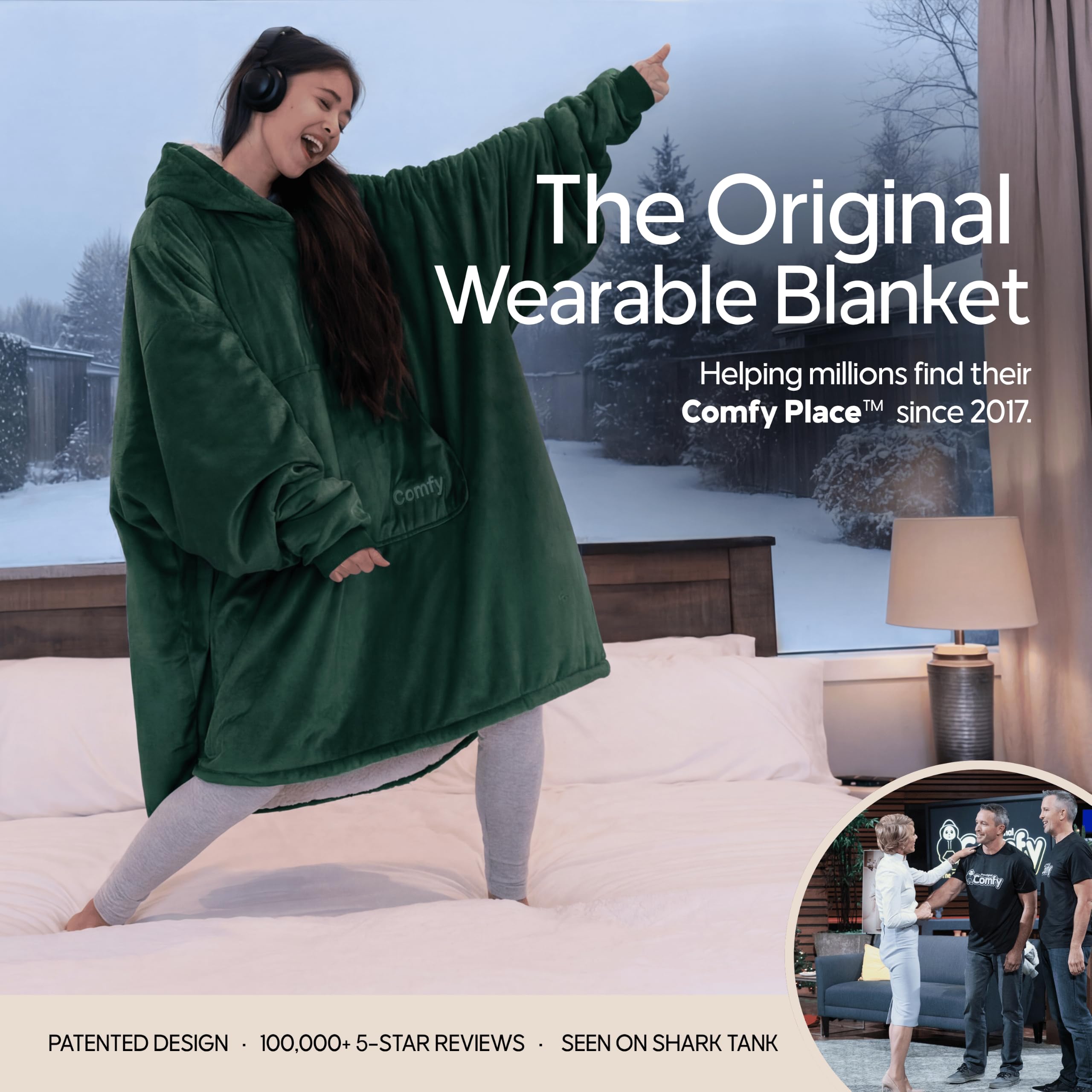 THE COMFY plush CloudSherpa close-up highlighting soft lining and warmth