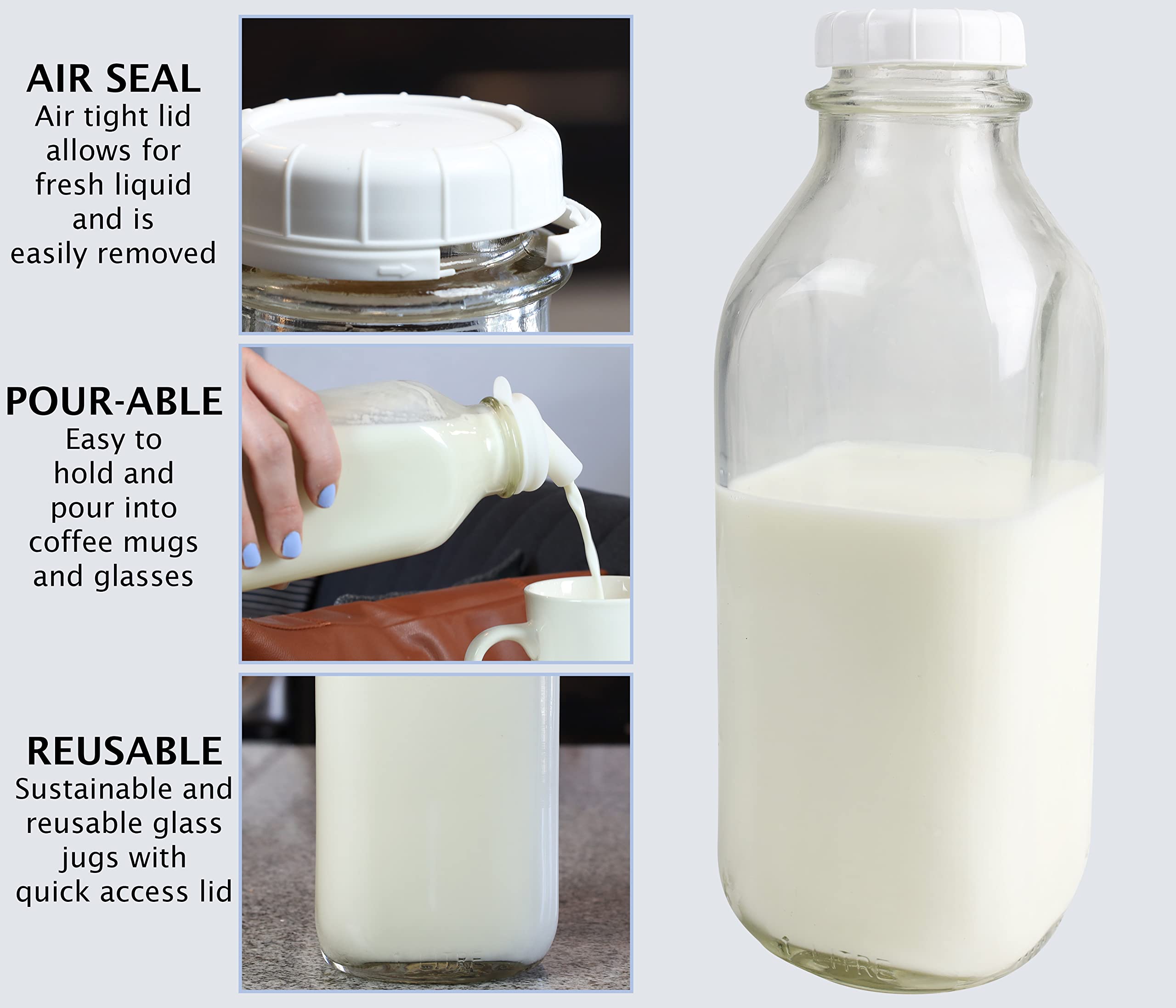 The Dairy Shoppe close up of thick glass side highlighting durability and chemical resistance