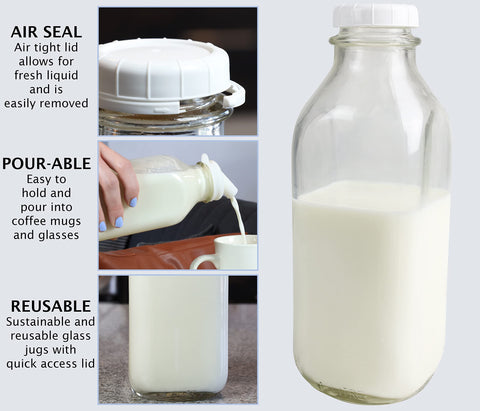 The Dairy Shoppe close up of thick glass side highlighting durability and chemical resistance