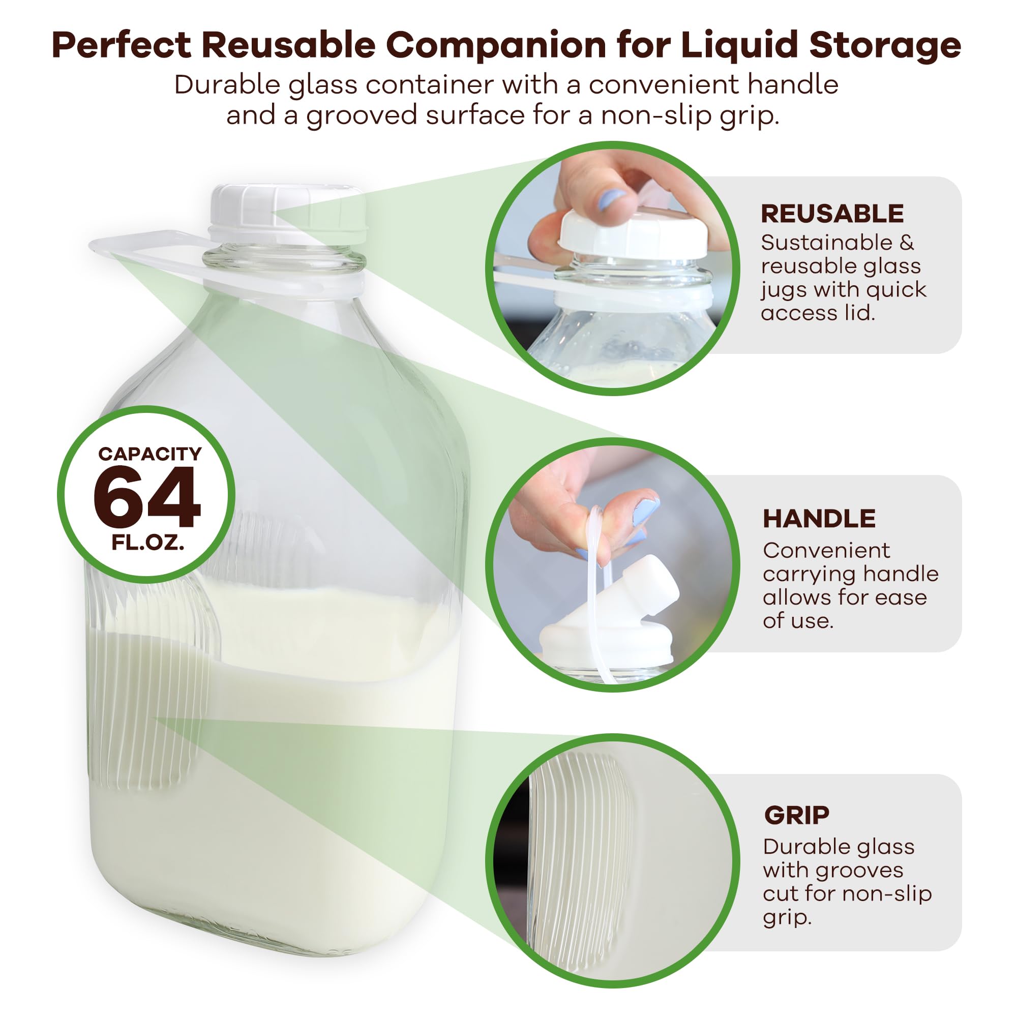 The Dairy Shoppe silicone pour spout detail for drip-free serving