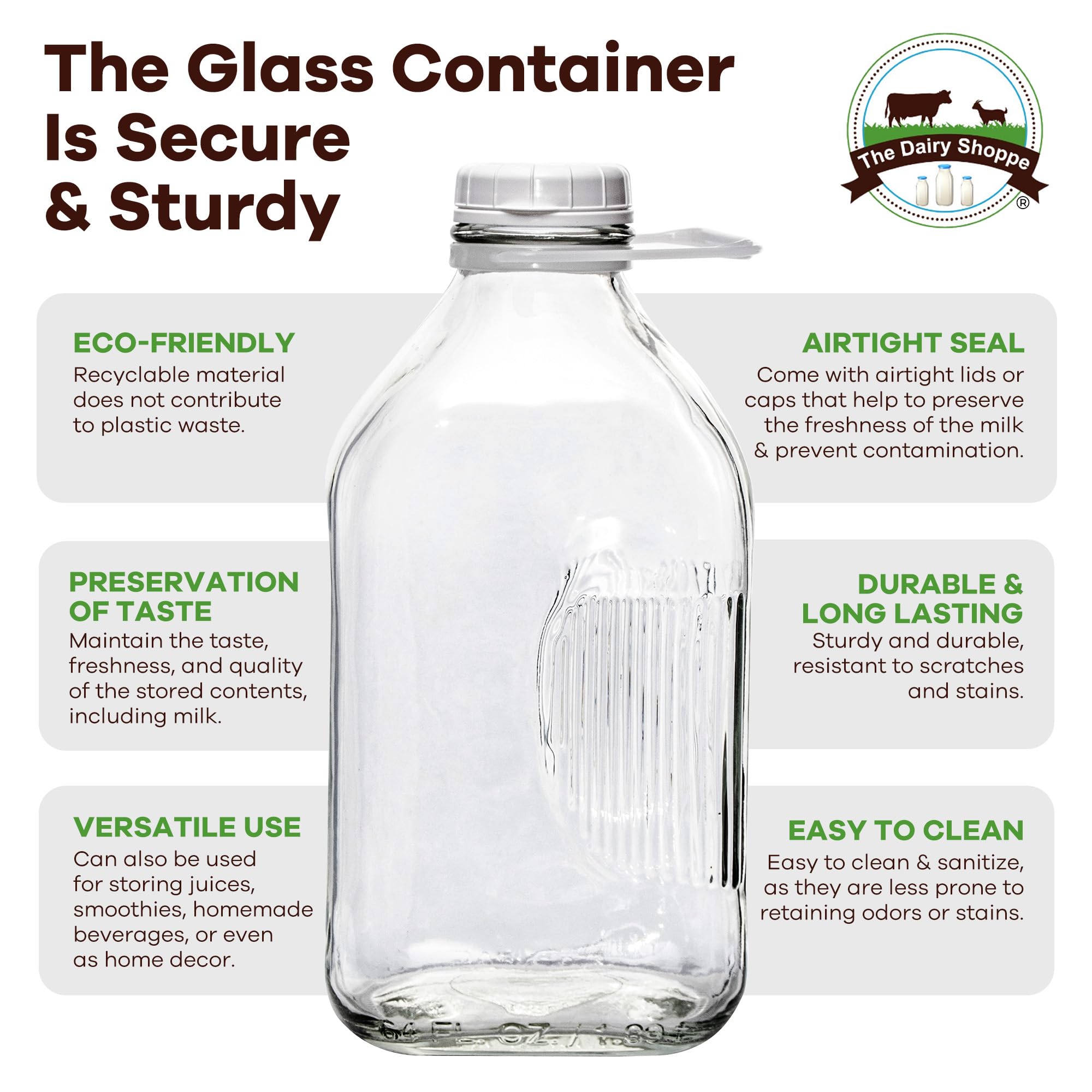 The Dairy Shoppe 48mm snap cap showing tight seal to preserve freshness