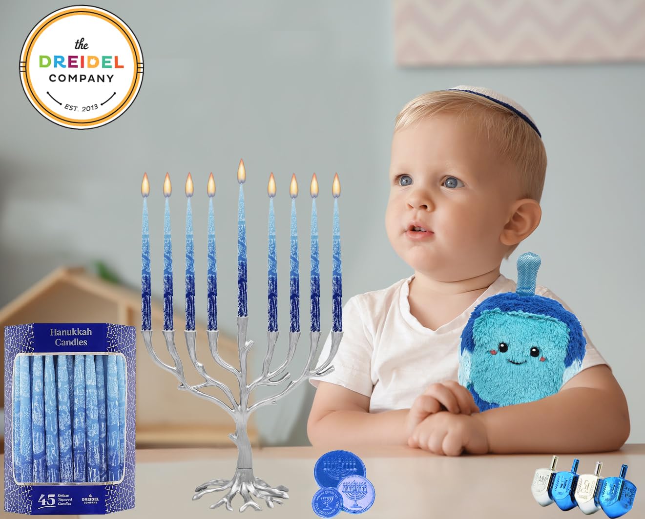 The Dreidel Company close-up of frosted candle texture highlighting drip resistance
