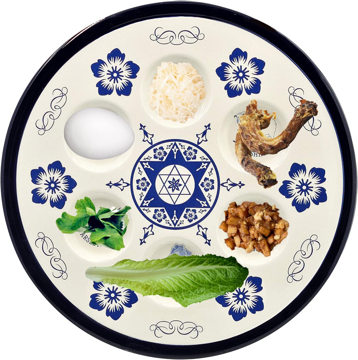 The Dreidel Company close-up of painted floral Renaissance detail highlighting artisanal finish and durable glaze