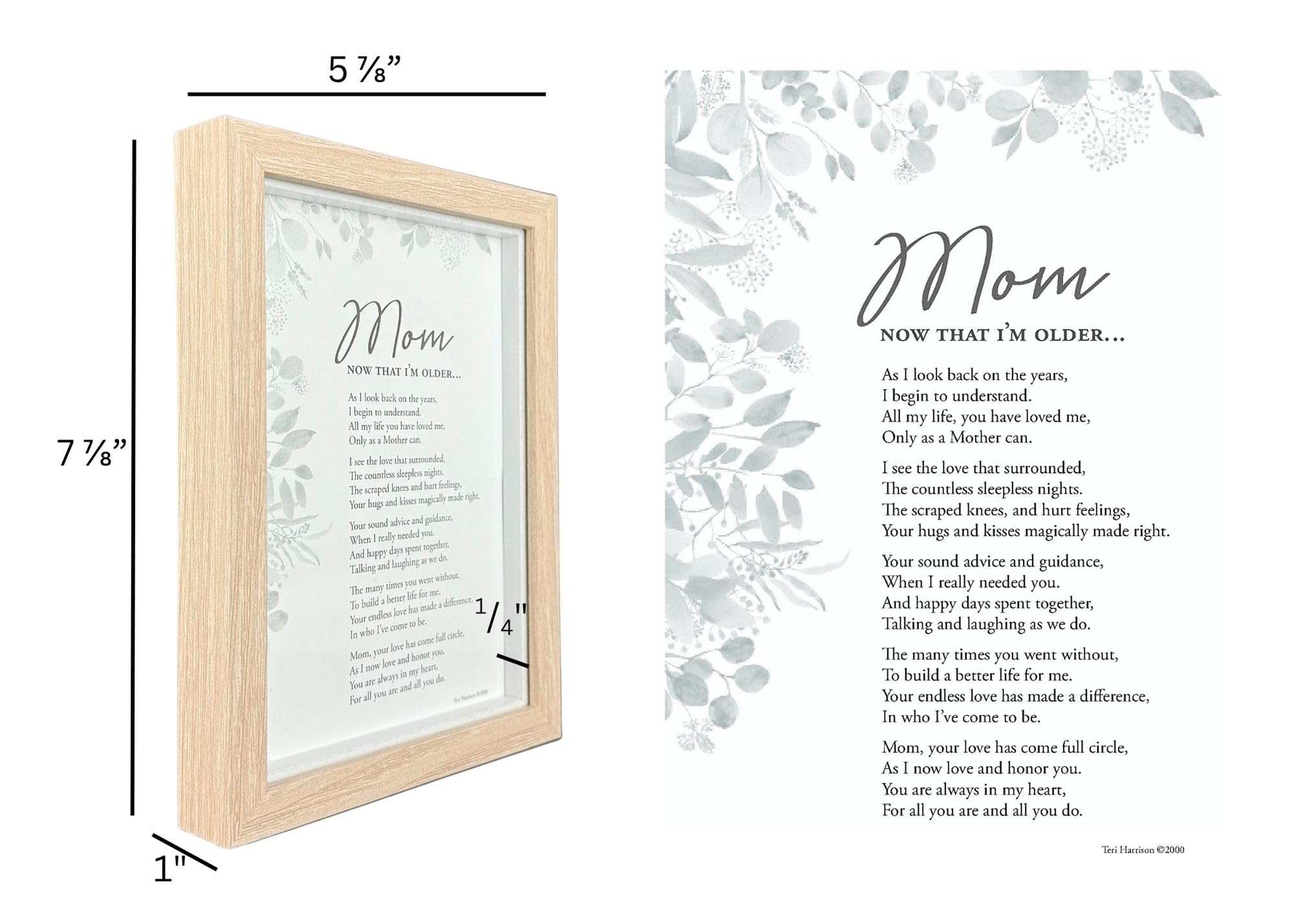 The Grandparent Gift Co. side profile showing shadow-box depth and protective spacing