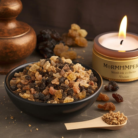 THE JERUSALEM GIFT SHOP burning charcoal with granules, demonstrating safe ritual use and fragrance