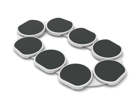 Top-down view of The Lazy Susan Revolution full set on a rectangular table for easy serving