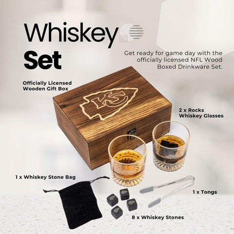 The Memory Company Chicago Bears wooden gift box on a table showcasing premium presentation