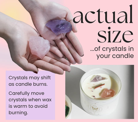THE MINDFUL COLLECTIVE rose quartz and amethyst embedded in wax benefit: decorative ritual elements