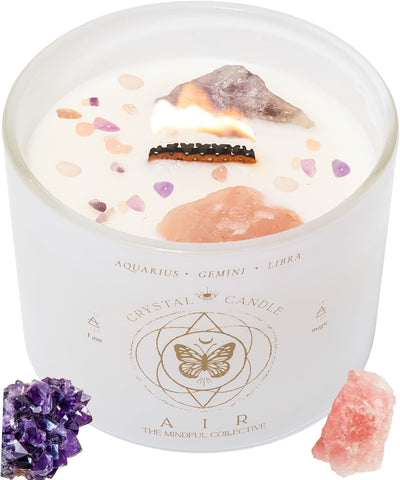 THE MINDFUL COLLECTIVE front packaging showing elegant jar and crystals benefit: gift-ready presentation