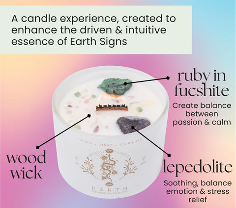 THE MINDFUL COLLECTIVE wooden wick close-up, visible crackle for ambience