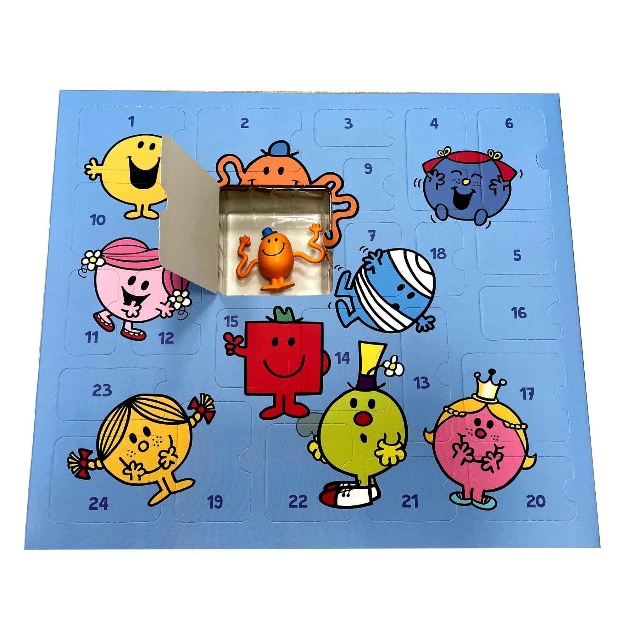 THE PURPLE COW ADVENT CALENDAR close-up of a Mr. Men figurine showing fine detail and play value