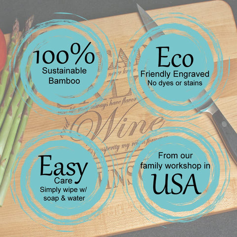 The Quintessential Hostess close-up of Moso bamboo grain showing durable surface and knife-friendly finish
