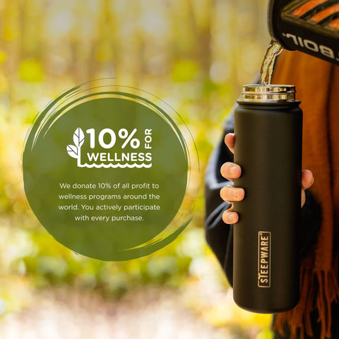 The Tea Spot tumbler beside ruler showing the 22oz scale and portable dimensions