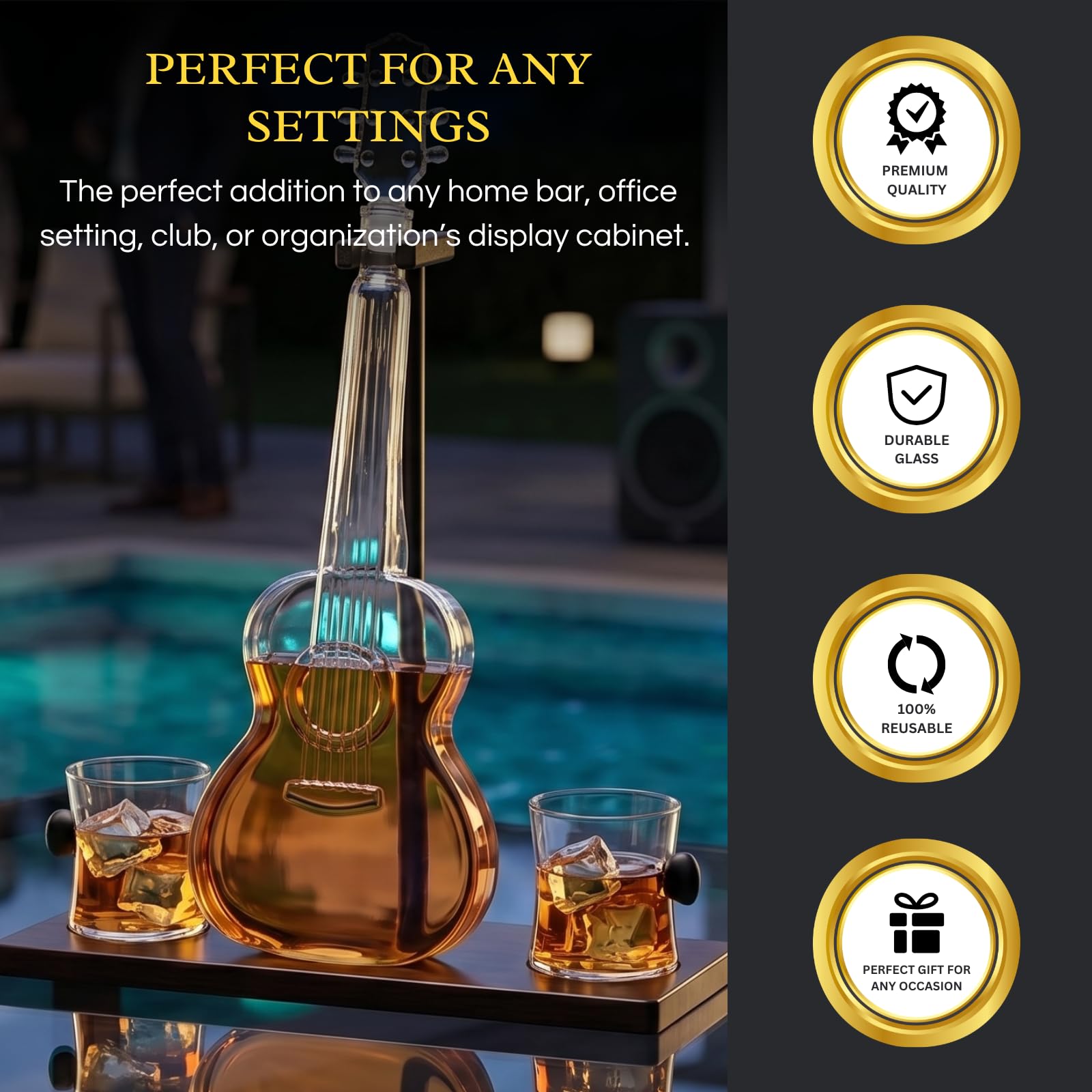The Wine Savant two 10oz glasses with guitar-pick handles for stylish serving