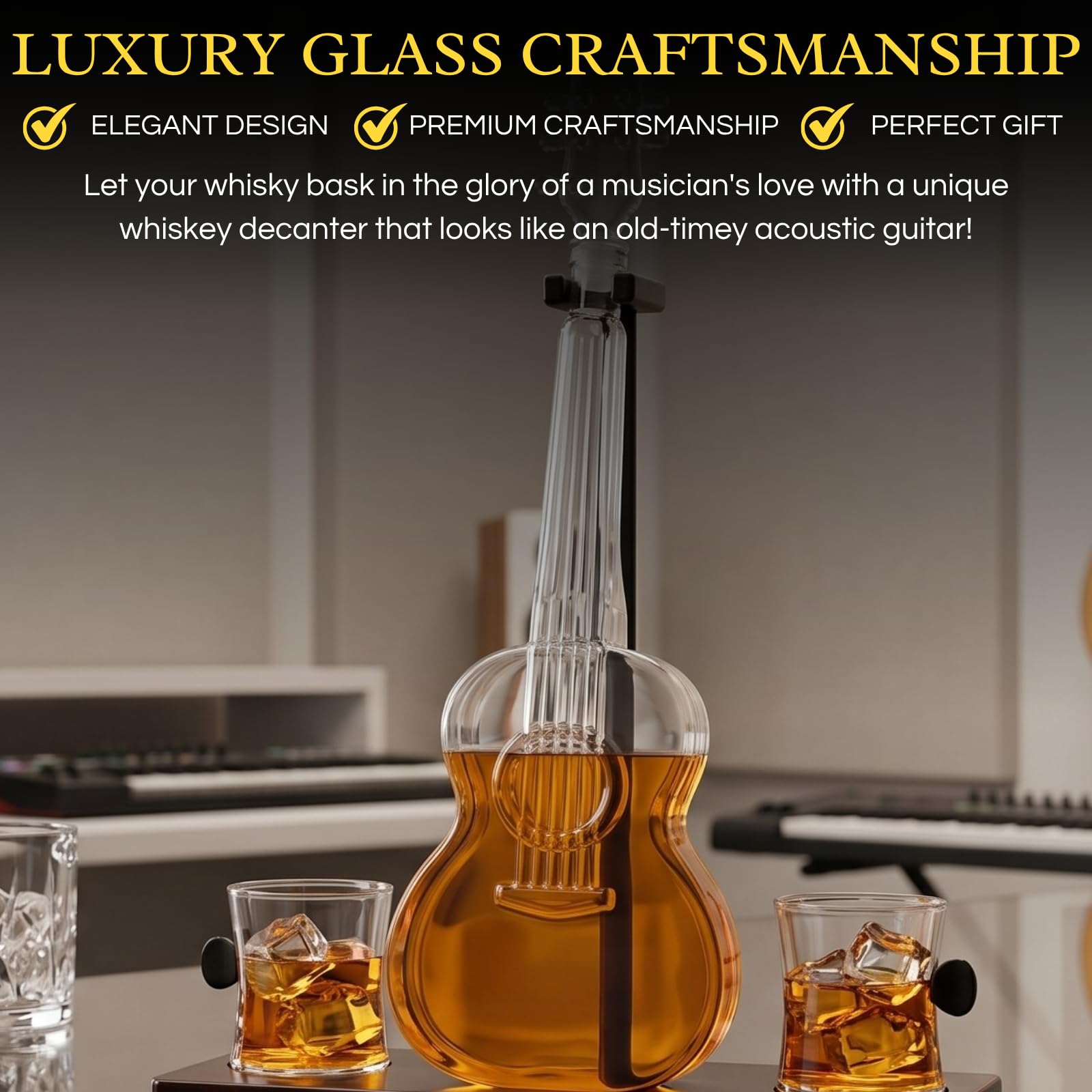 The Wine Savant guitar-handle stopper detail for controlled pouring ease
