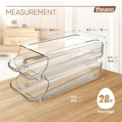 theaoo holder in fridge with eggs visible for quick access