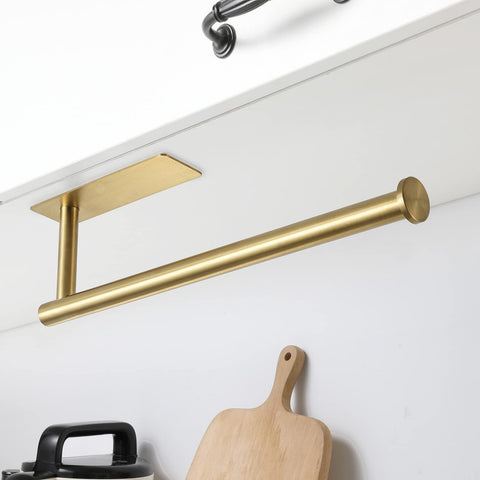 theaoo holder mounted horizontally under cabinet dispensing paper towel for easy reach