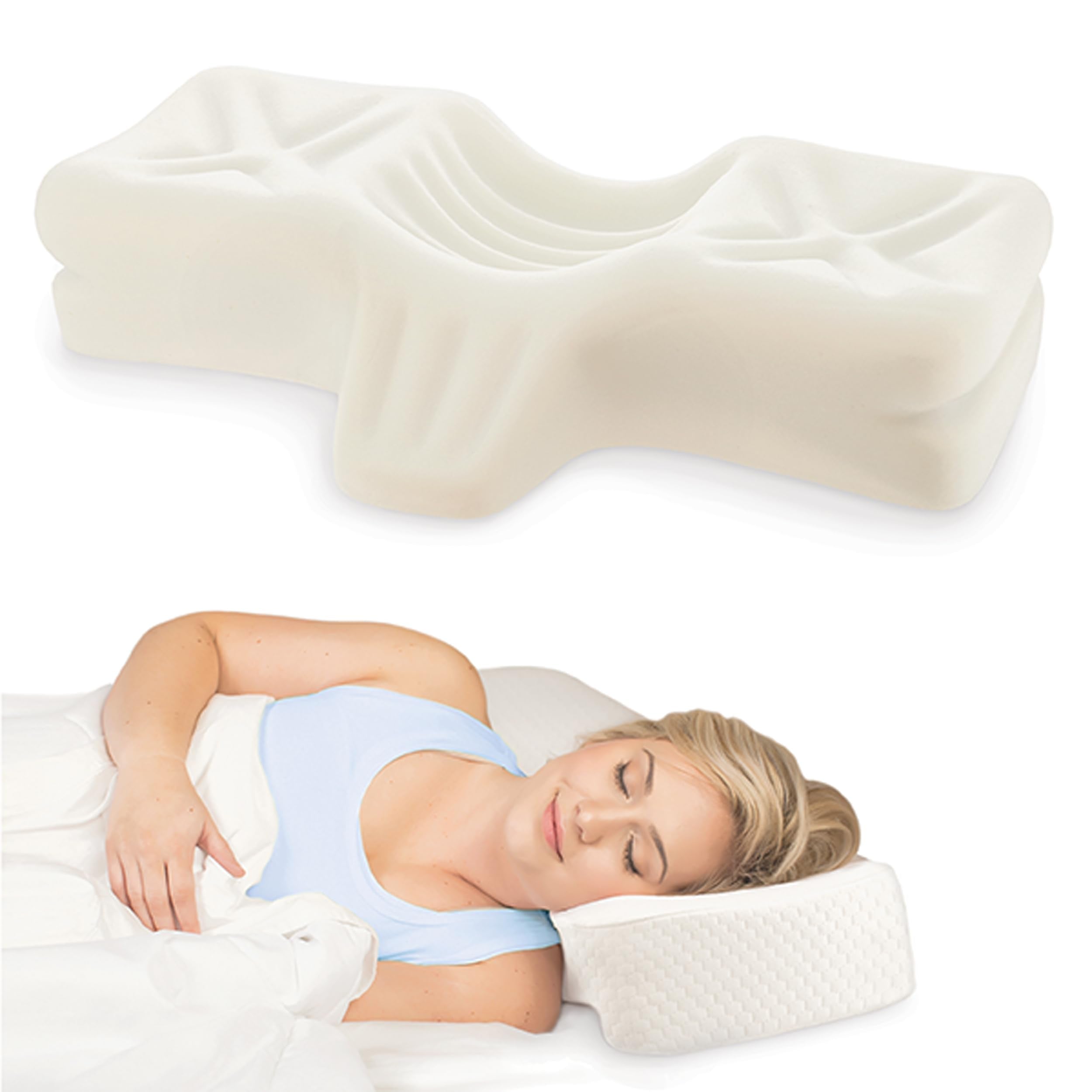 Therapeutica front view showing pillow shape and labeling for clear selection