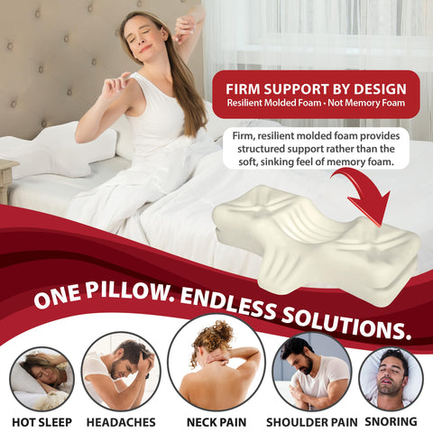 Therapeutica profile contour highlighting neck cradle for improved spinal alignment