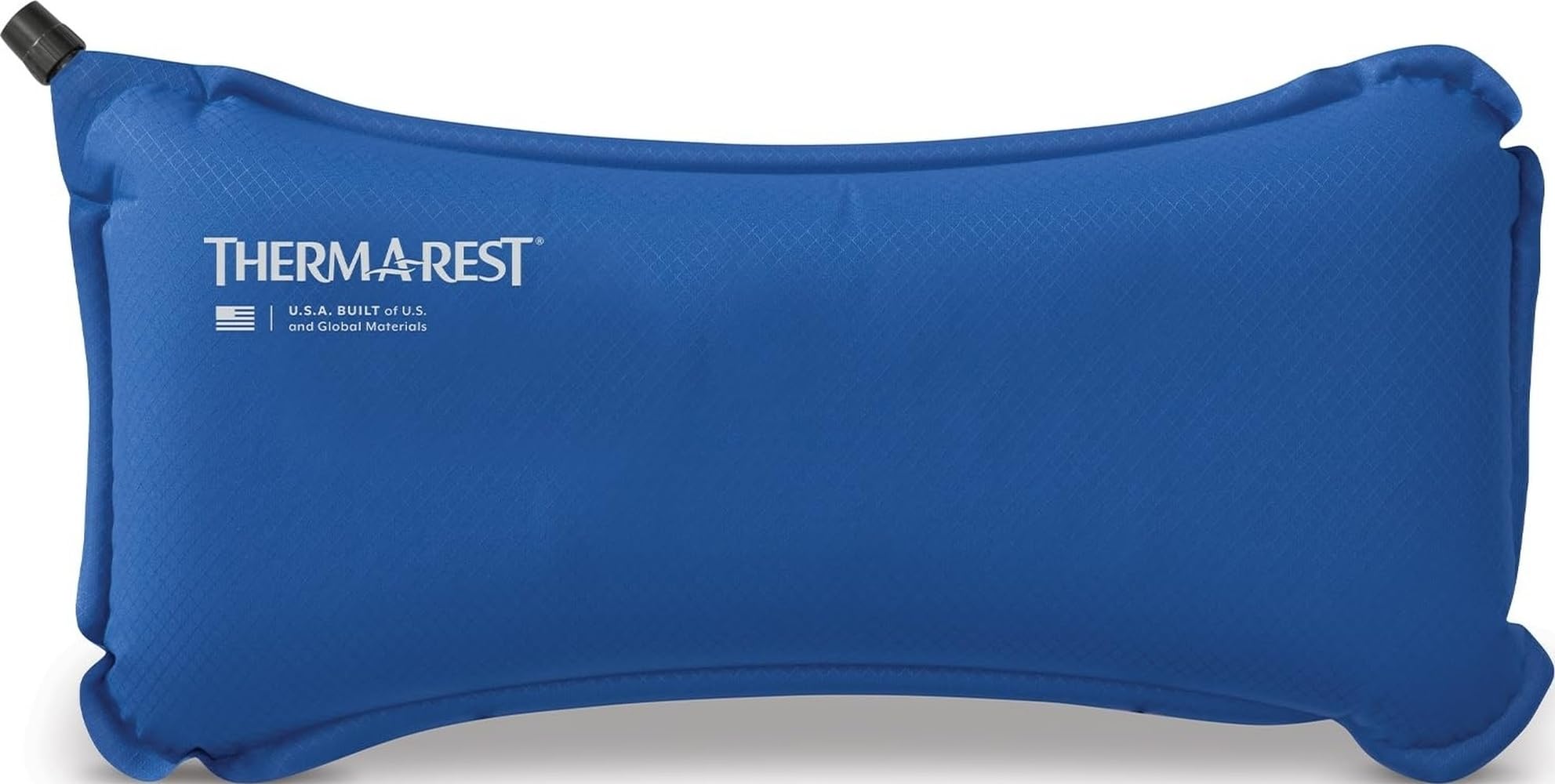 Therm-a-Rest lumbar pillow front view showing contour and compact profile for comfort