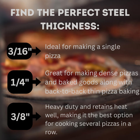 THERMICHEF pizza on steel in oven producing crisp bottom browning