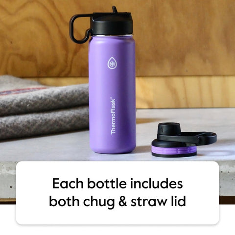 ThermoFlask chug lid close-up showing leakproof seal for fast hydration