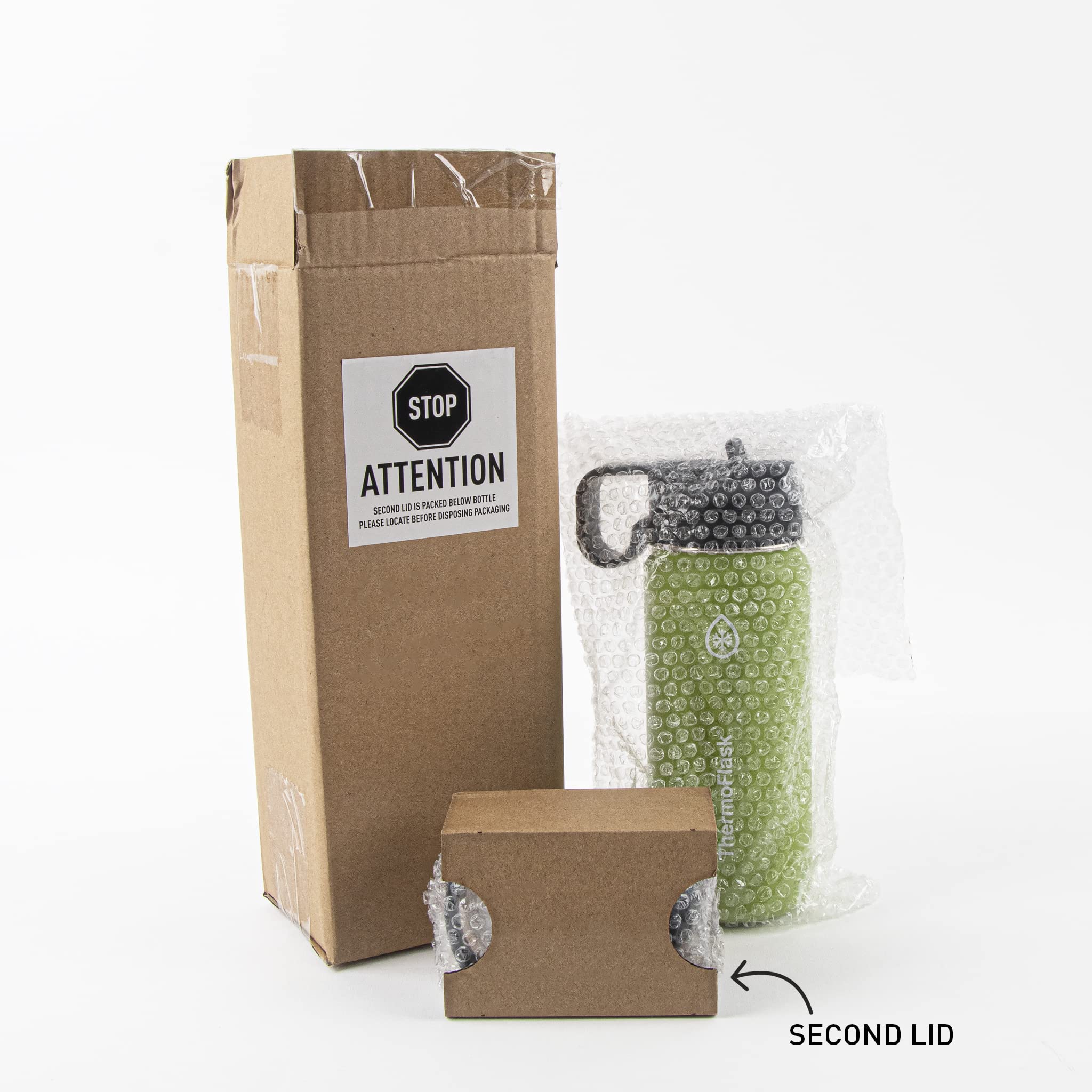 ThermoFlask inside backpack showing leakproof seal and travel convenience benefit