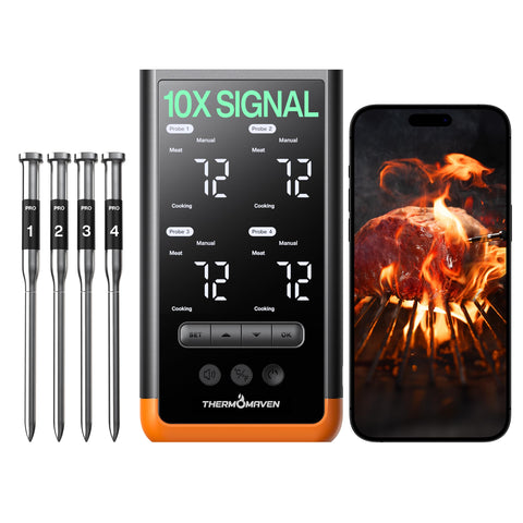 ThermoMaven front display showing live temperatures and easy controls