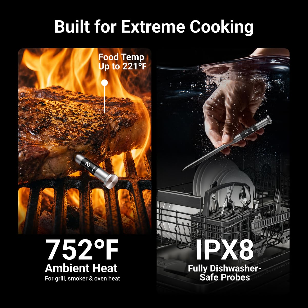 ThermoMaven next to hand to show compact size and convenient handling