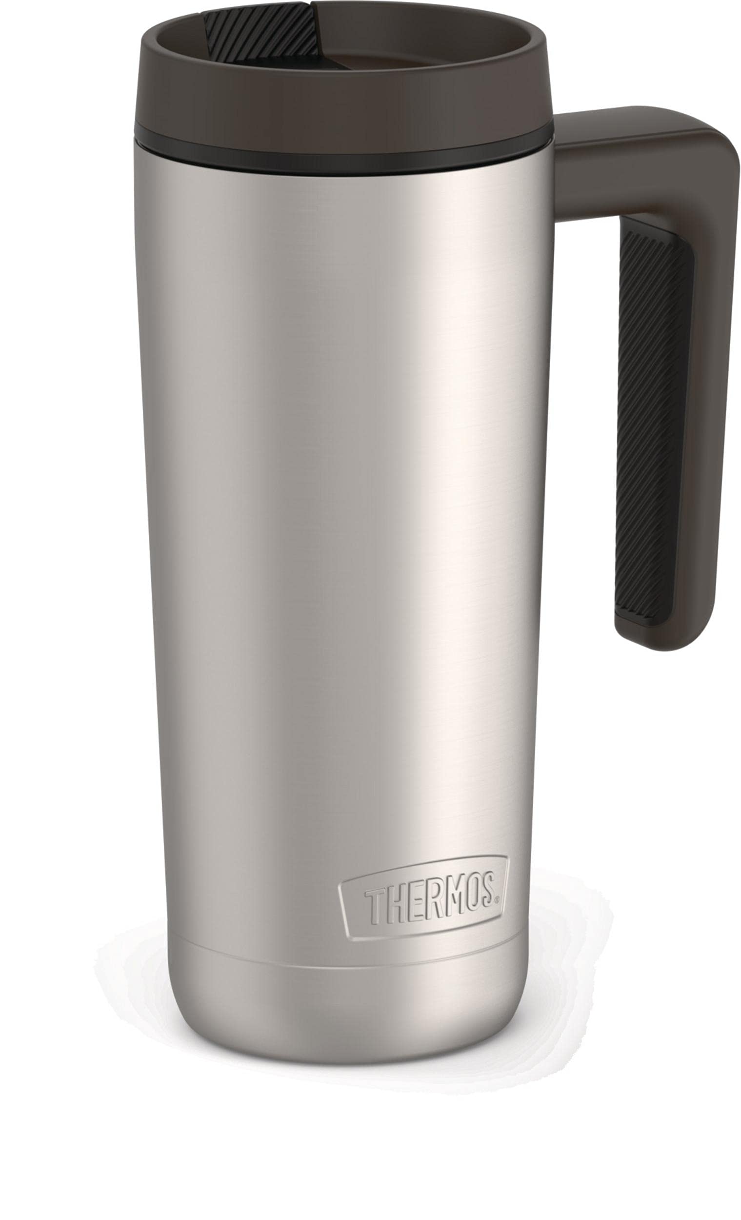 THERMOS close-up on slide-lock lid demonstrating spill-reducing benefit