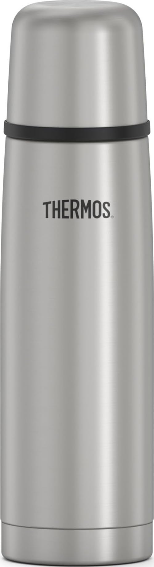 THERMOS front view of 16 oz bottle showing compact design and portability