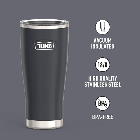 THERMOS slide-lock lid detail illustrating secure seal and spill reduction benefit
