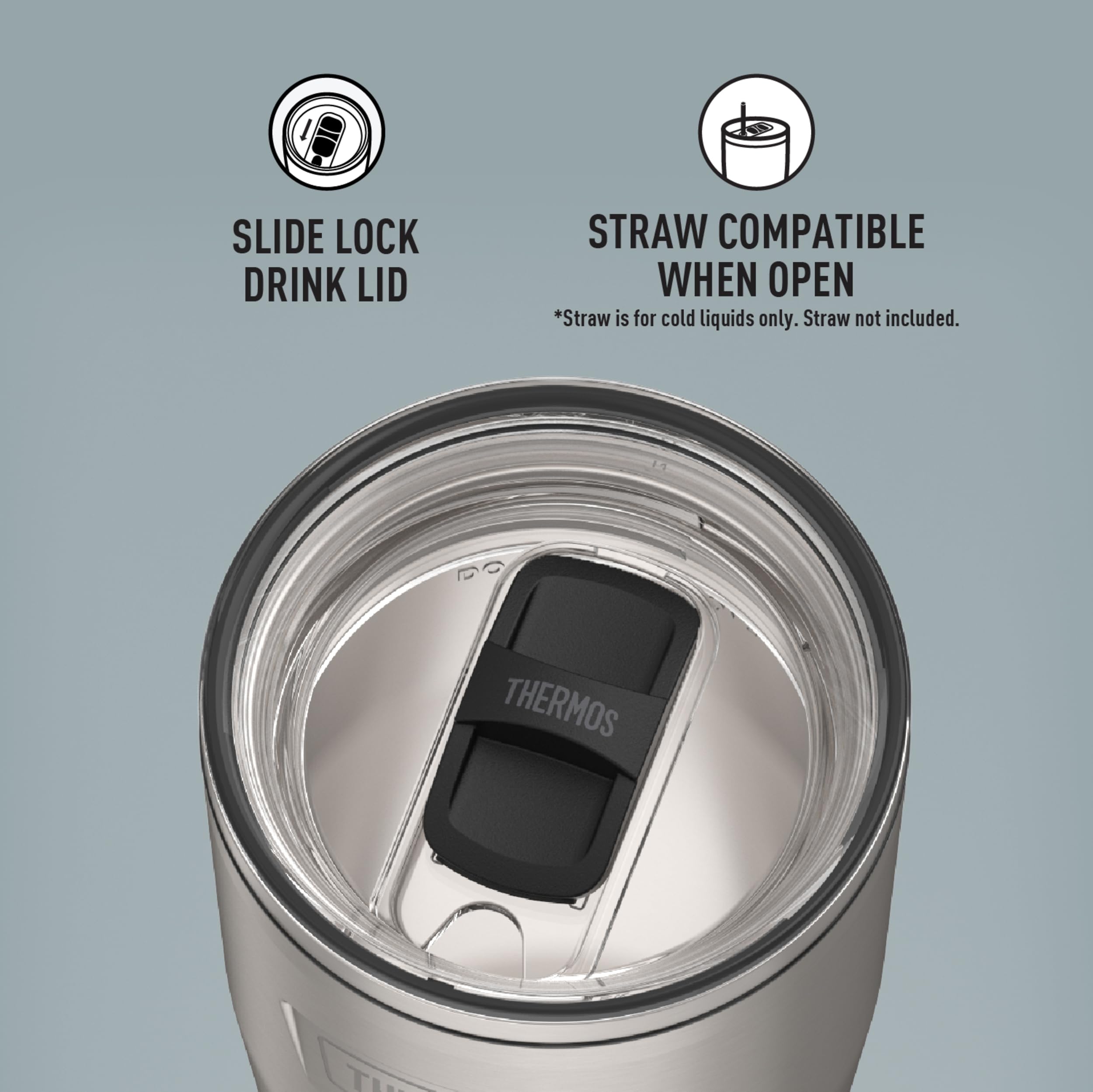THERMOS tumbler in commuter cupholder showing fit and convenience benefit