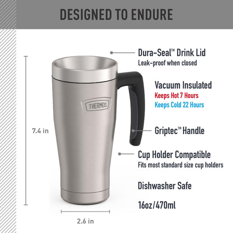 THERMOS close-up of DURA-SEAL lid open for easy drinking and cleaning benefit