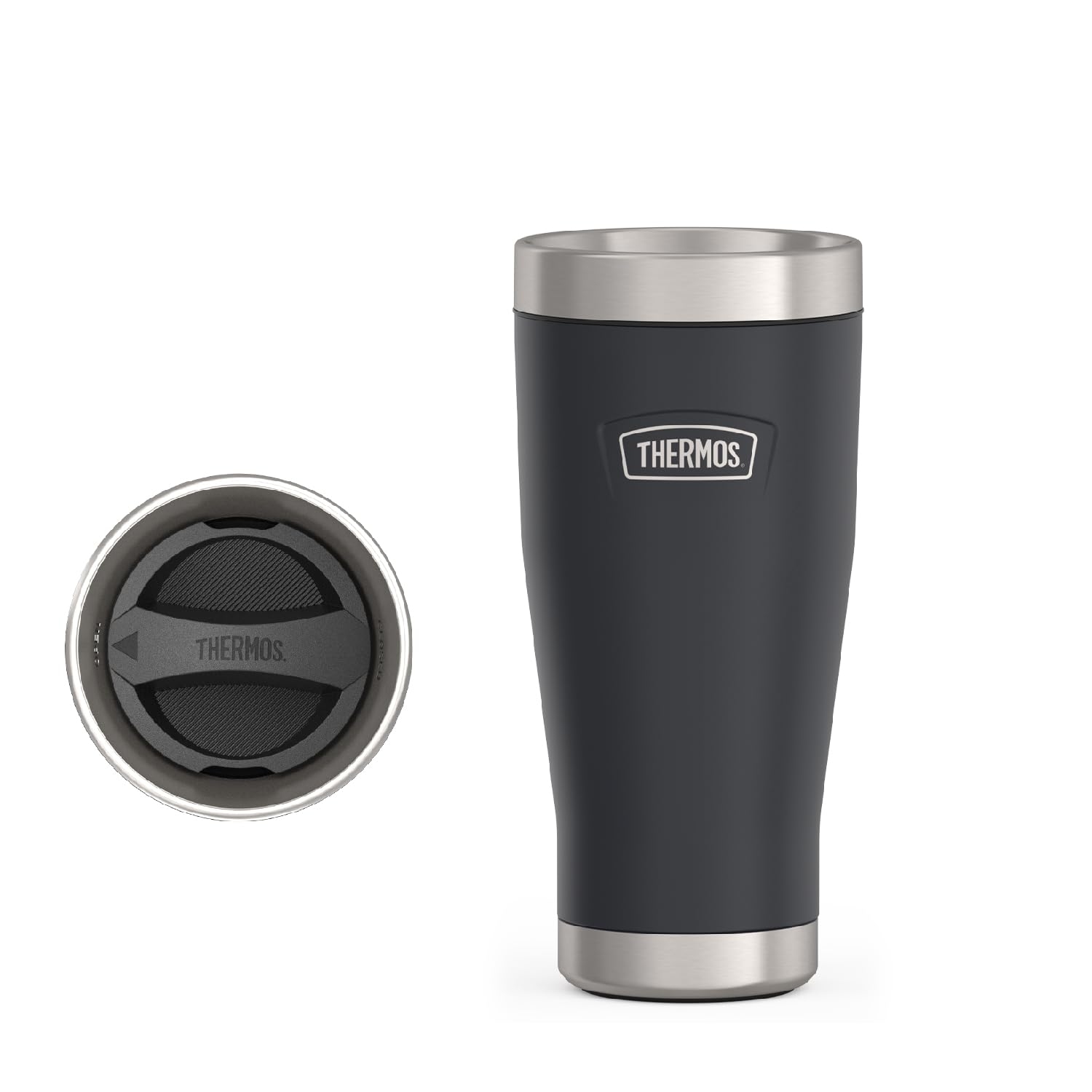 THERMOS icon series front view showing granite finish and slim profile benefits
