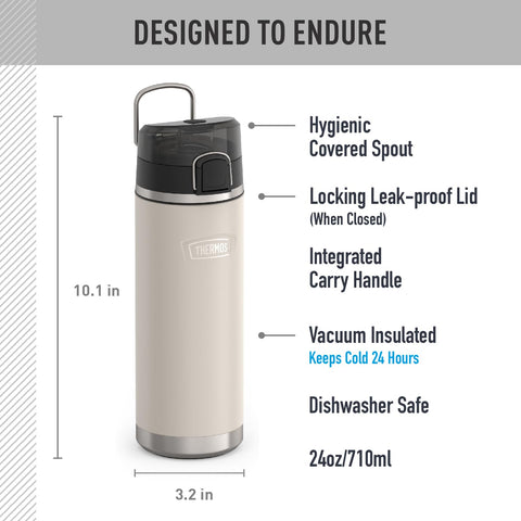 Thermos ICON SERIES close-up of RapidRate spout highlighting fast hydration and hygiene