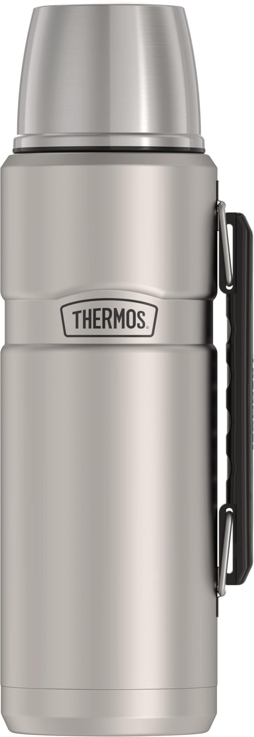 THERMOS Stainless King front view showing matte stainless finish and capacity benefit