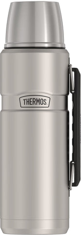 THERMOS Stainless King front view showing matte stainless finish and capacity benefit