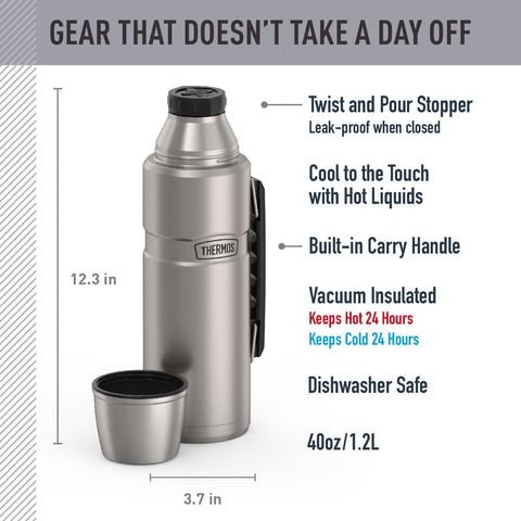 THERMOS serving cup doubled as lid offering easy pouring and portable serving