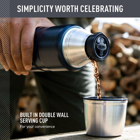 THERMOS Stainless King twist-and-pour stopper close-up for controlled pouring
