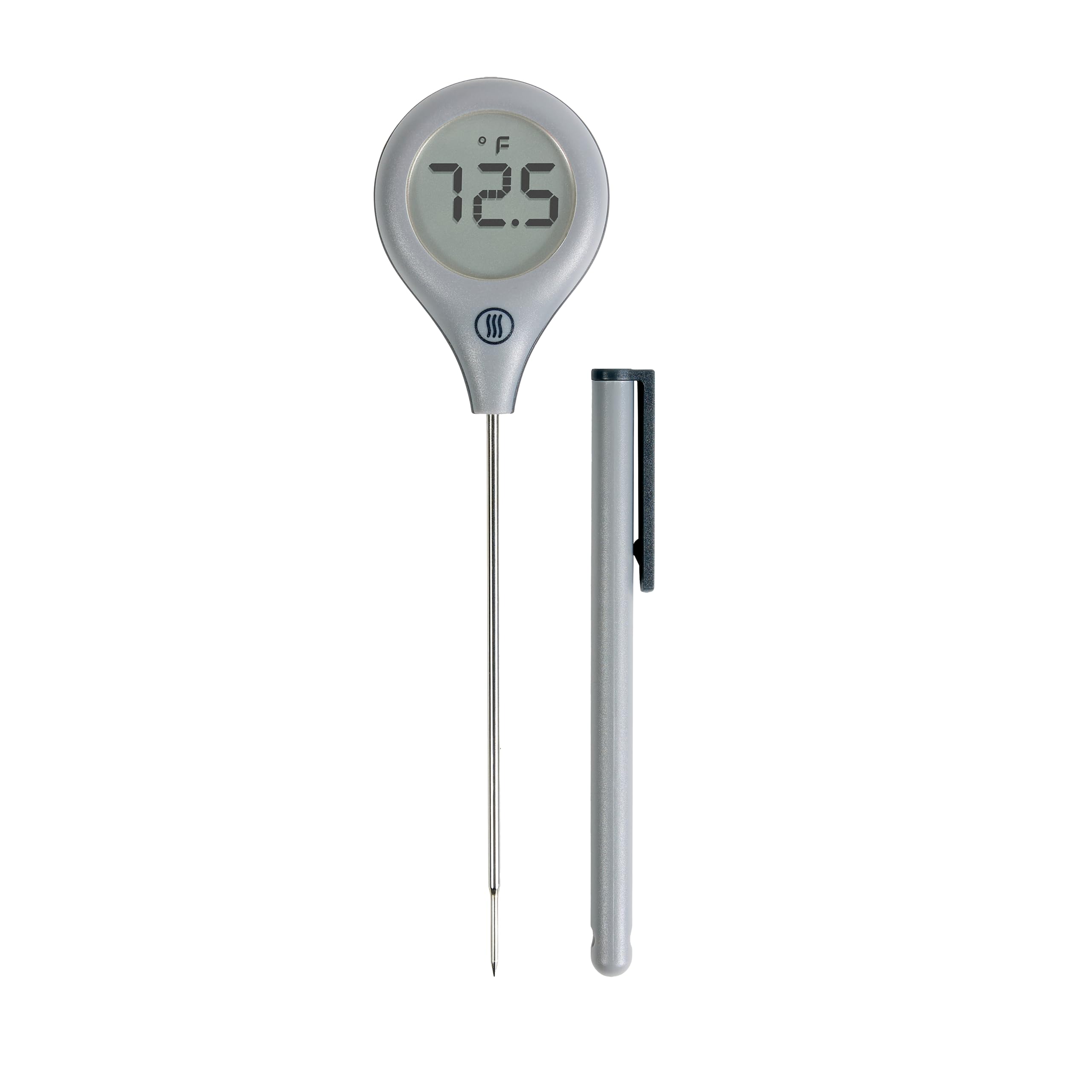 ThermoWorks ThermoPop 2 front view showing compact body and probe benefit fast handling
