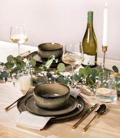theterra cereal bowl held in hand showing comfortable rim and depth