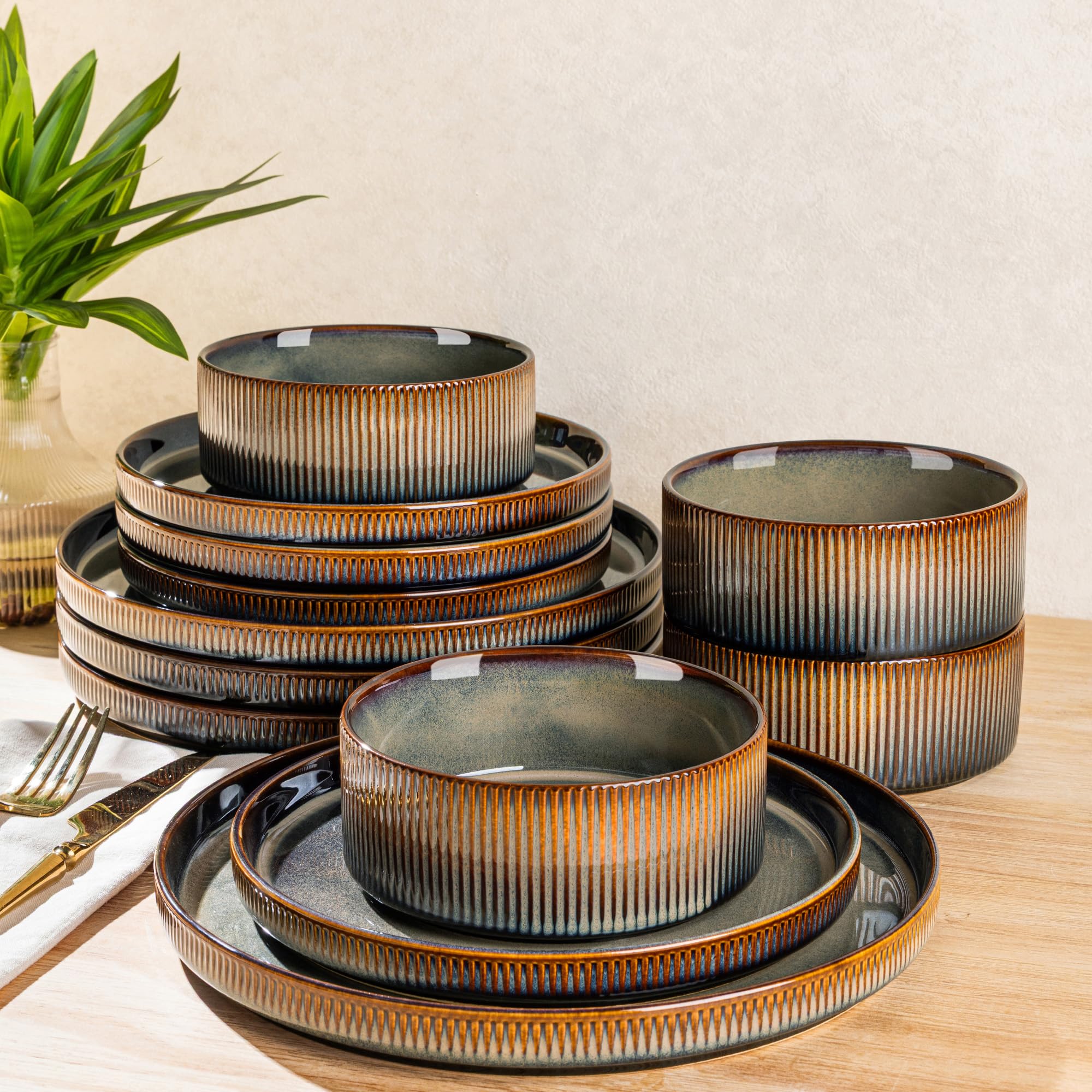 theterra front view of full 12-piece set showing cohesive design and gift appeal