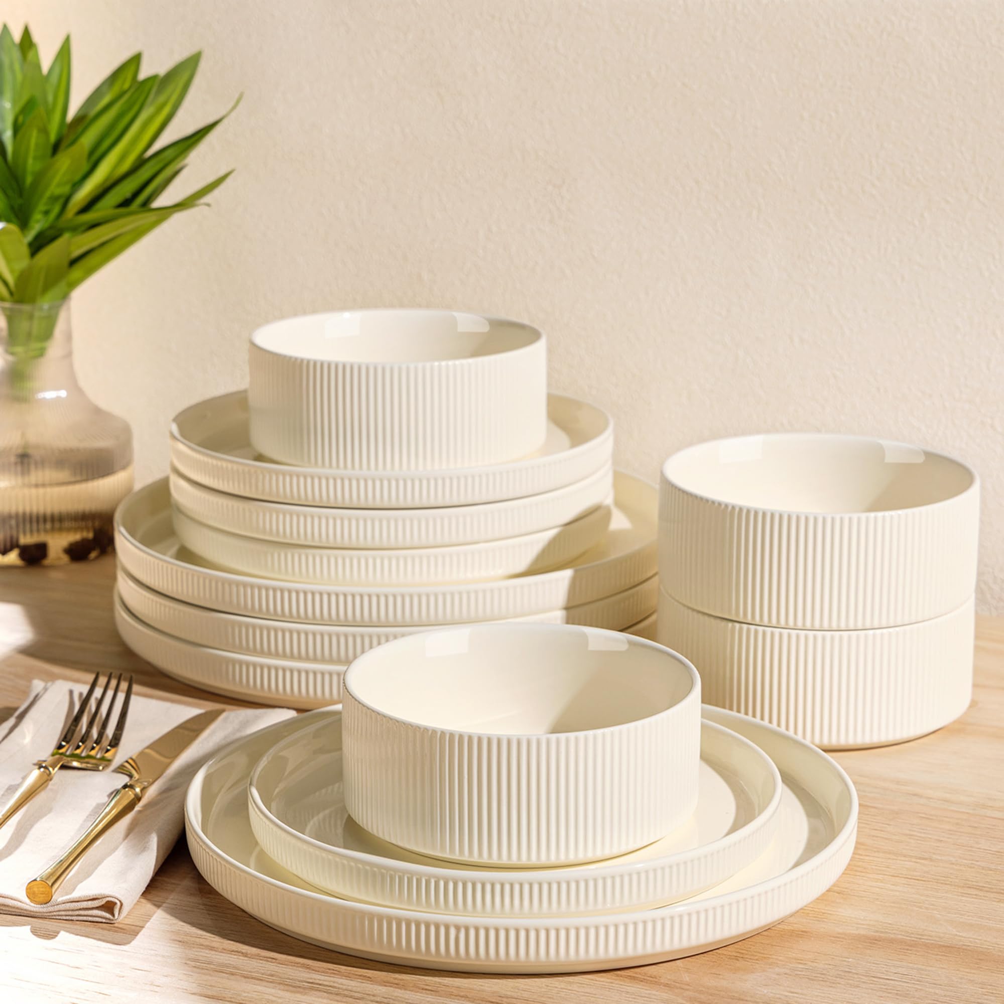 theterra front view of full 12-piece set showing coordinated design and style benefit
